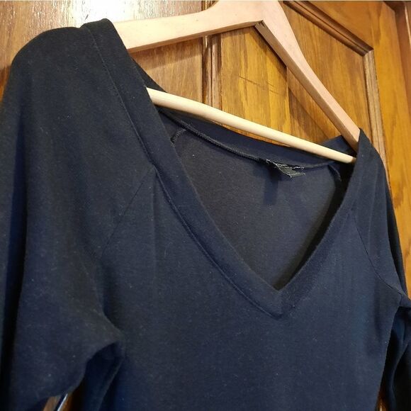 Express Sparkle Tunic V Neck Fitted Black - Picture 6 of 12